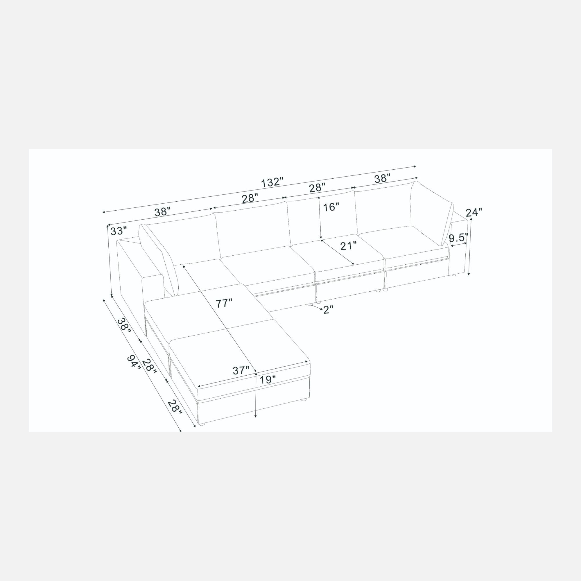Modern Reversible Modular Sectional