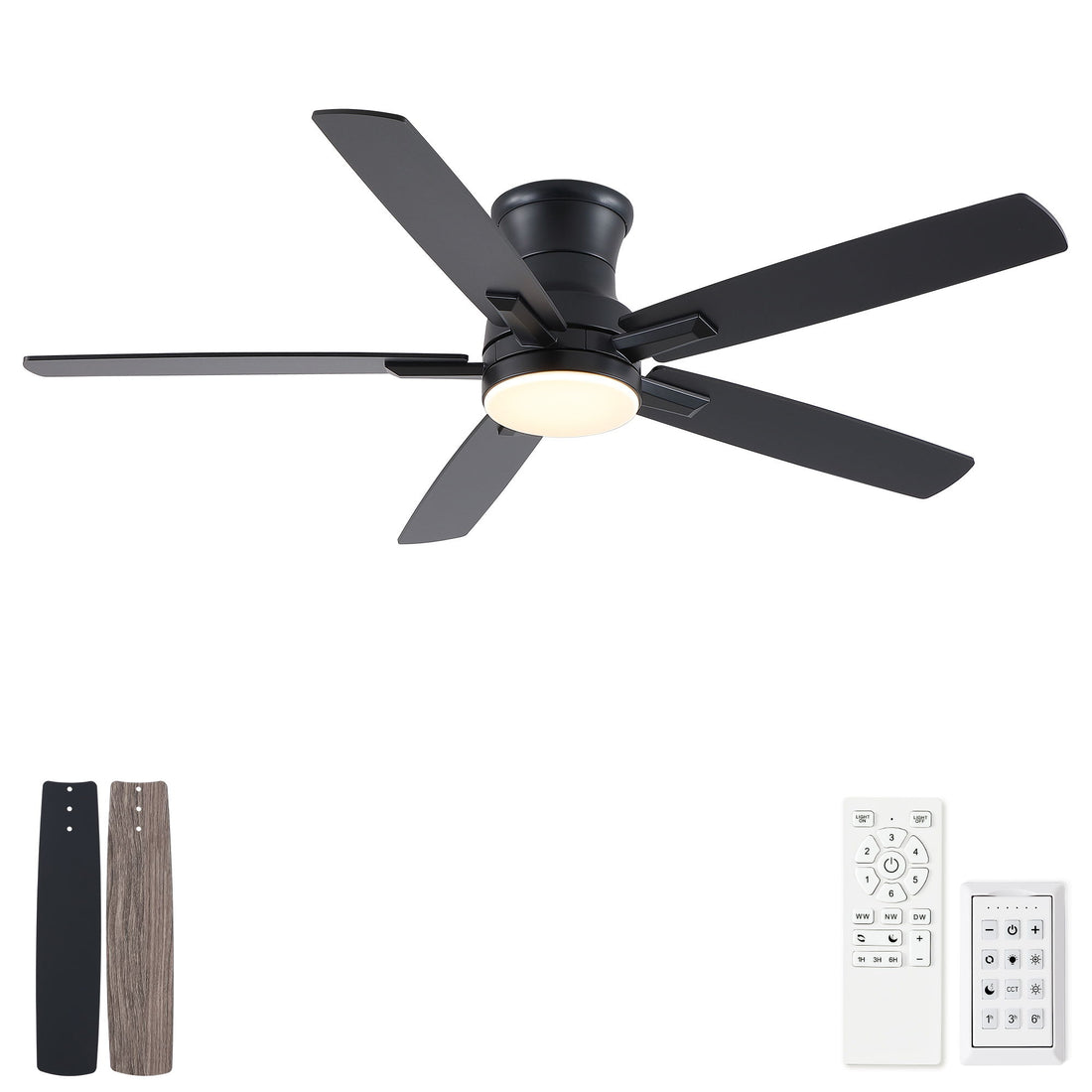Mordern Flush Mount Ceiling Fan With Light And Remote Control