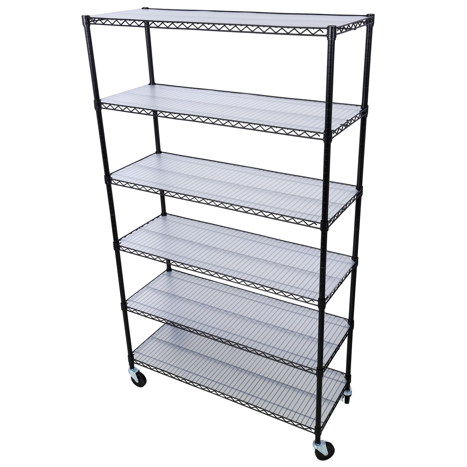6 Tier 6000Lbs Capacity Nsf Metal Shelf Wire Shelving Unit, Heavy Duty Adjustable Storage Rack With Wheels &amp; Shelf Liners For Commercial Grade Utility Steel Storage Rack