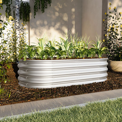 Heavy Duty Galvanized Raised Garden Bed Kit For Vegetables, Flowers &amp; Herbs