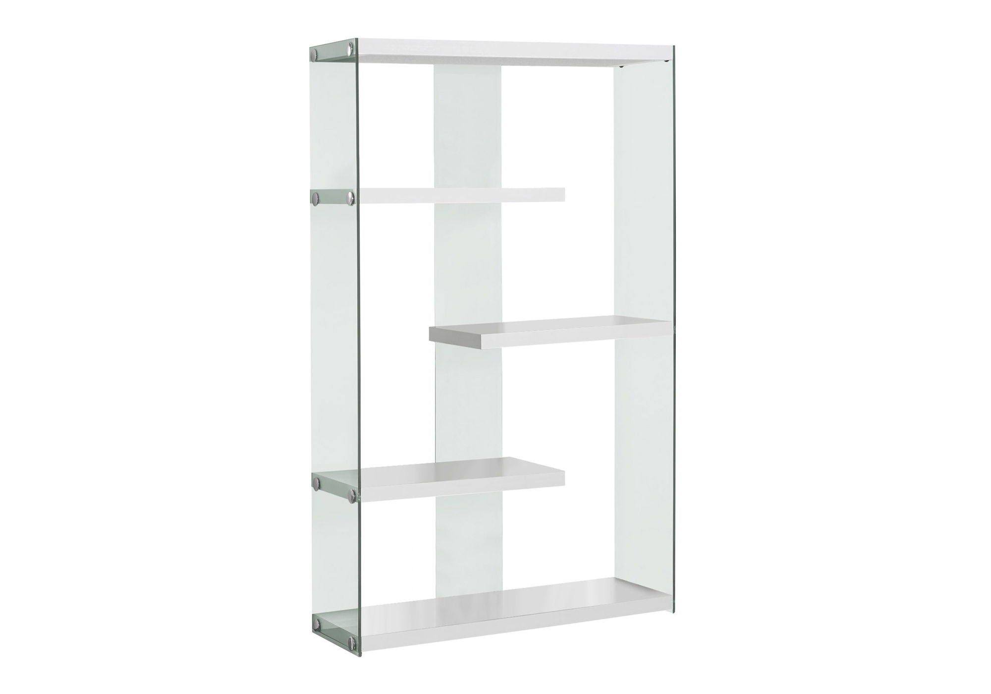 Bookshelf, Bookcase, Etagere, 5 Tier, Office, Glossy Contemporary &amp; Modern - White