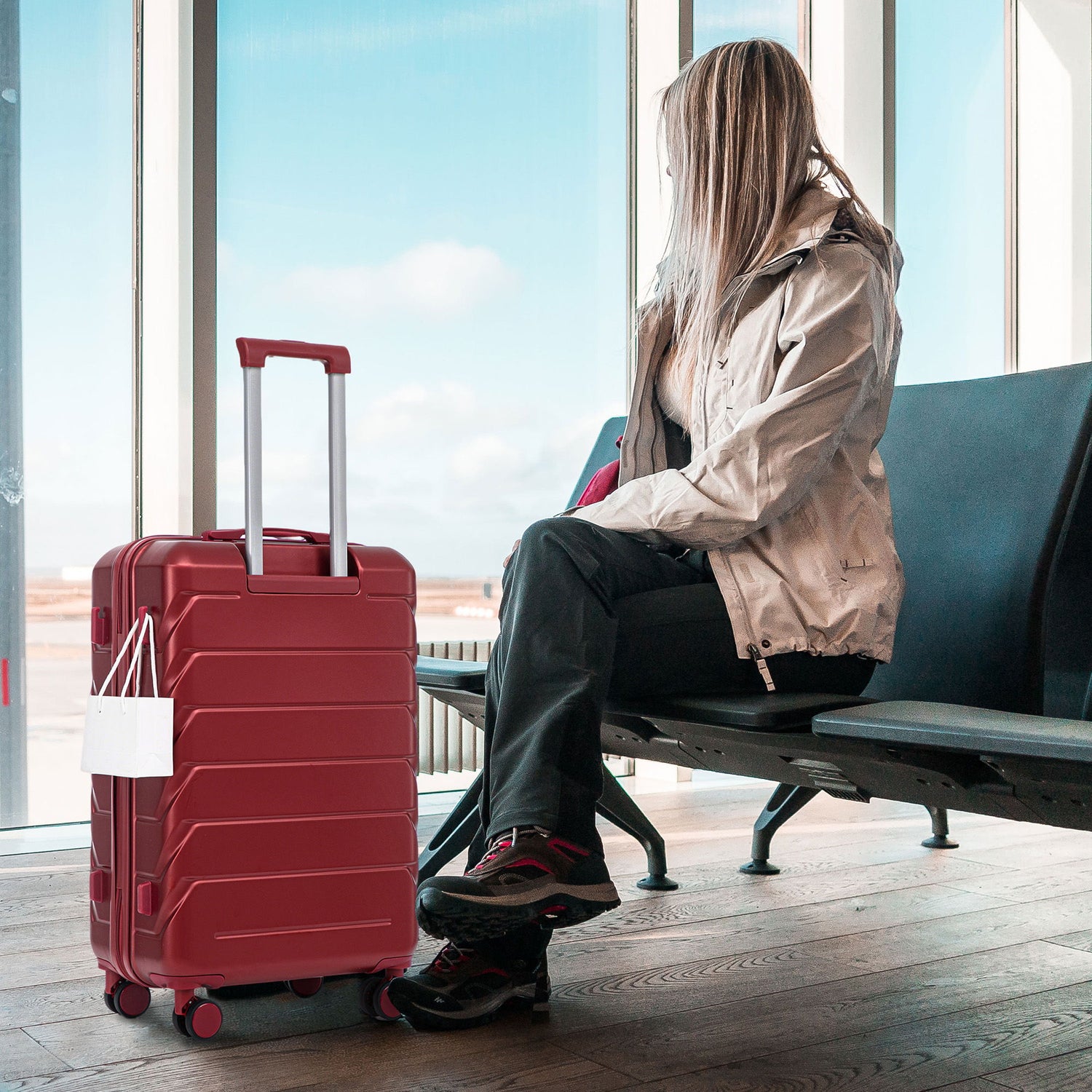 3 Pieces Set 20&quot; / 24&quot; / 28&quot; Spinner Wheel Luggage With Combination Lock