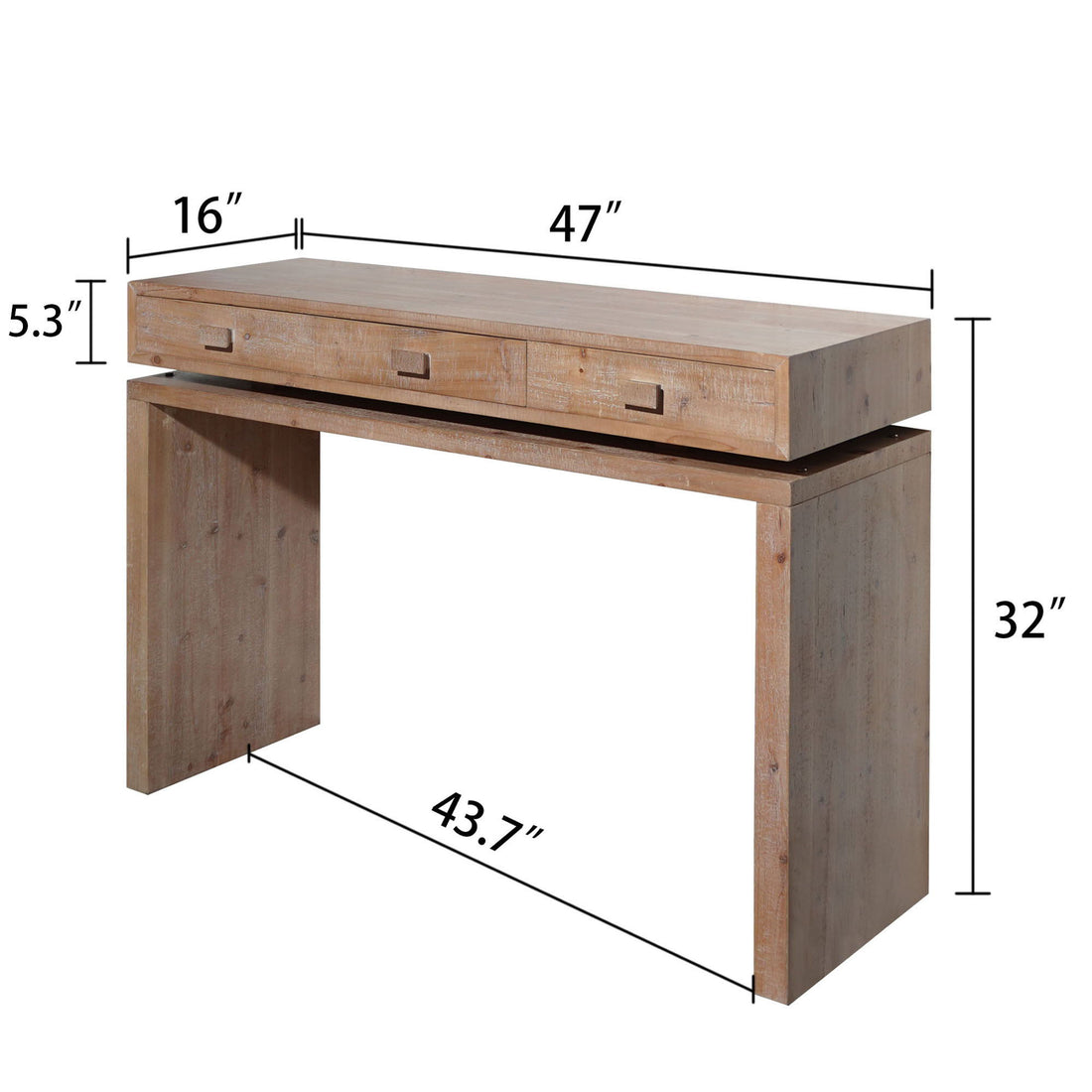 Rustic Wood Console Table With 3 Drawers Entryway Table For Hallway, Foyer, Or Office - Natural / Natural &amp; Light Brown / Natural Wood / Natural Wood Wash / Natural / Rustic