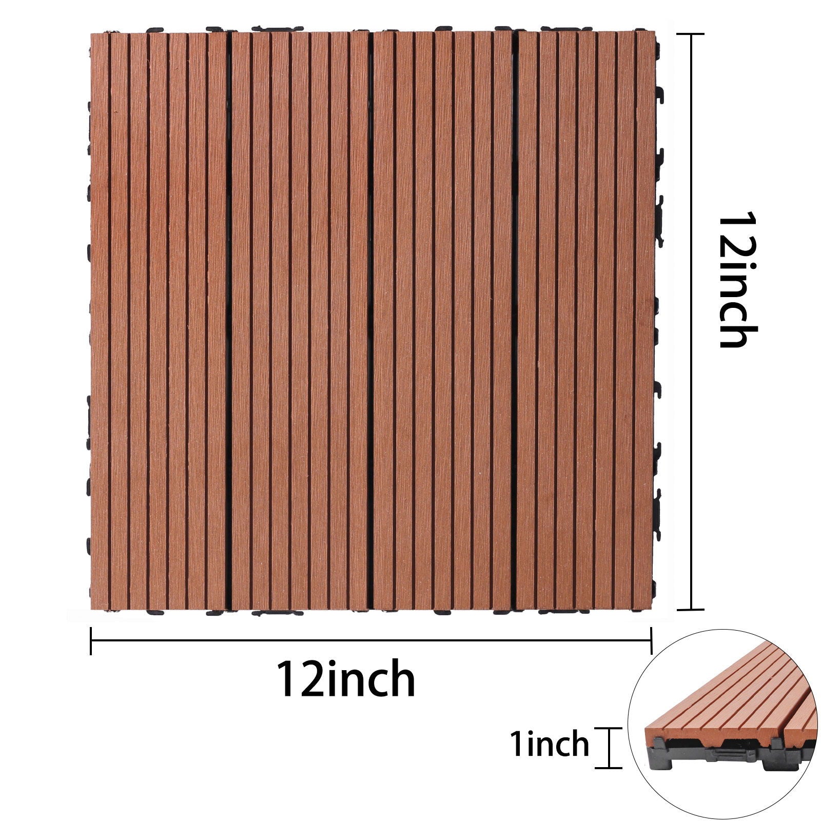 Wood Plastic Composite Deck Tiles, Sustainable Composite Decking Resist Rust, Water, Weather, Easy To Diy &amp; Maintain