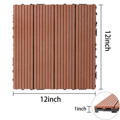Wood Plastic Composite Deck Tiles, Sustainable Composite Decking Resist Rust, Water, Weather, Easy To Diy &amp; Maintain
