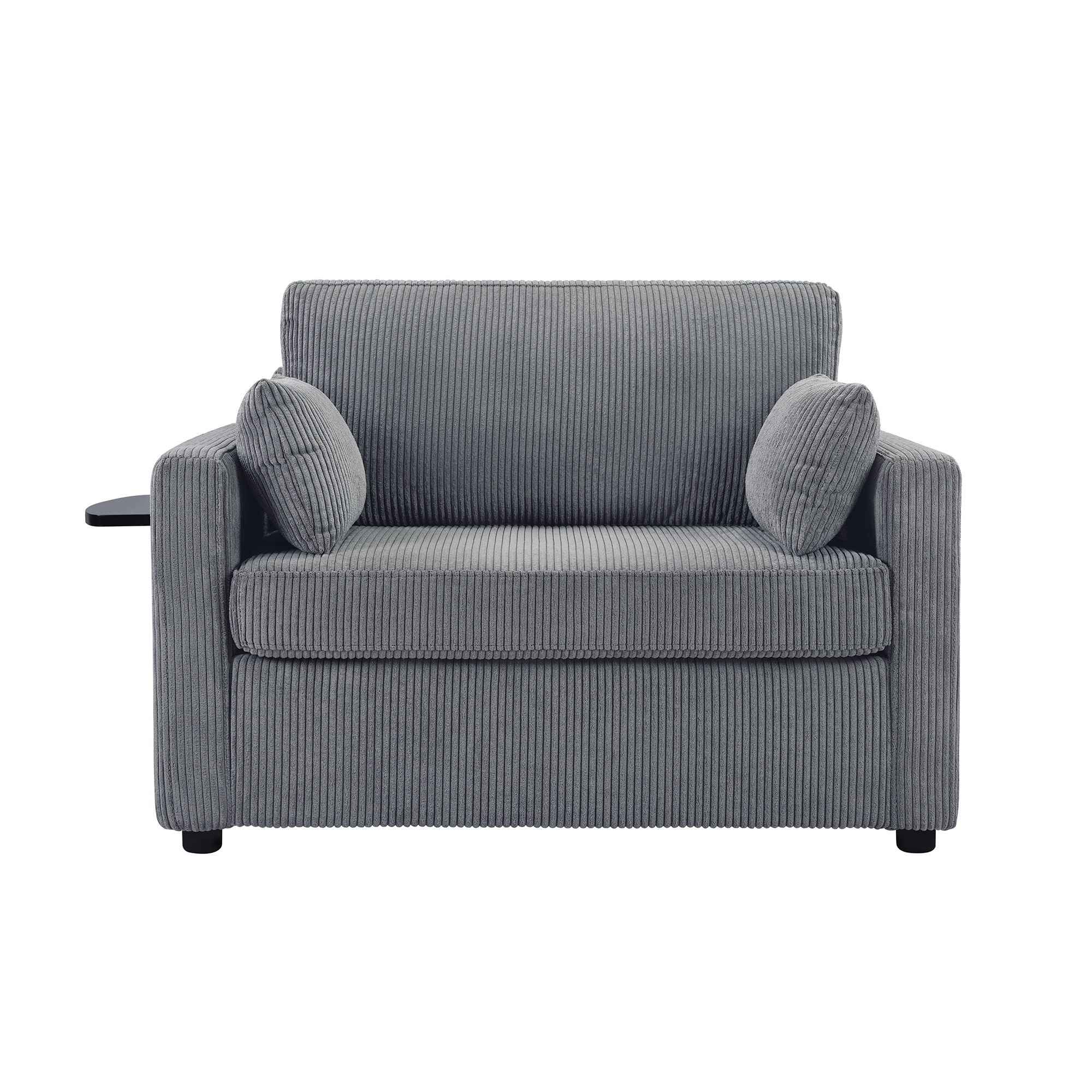 Sleeper Sofa With Foldable Mattress, USB Ports, Side Table &amp; Storage Pocket