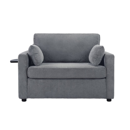 Sleeper Sofa With Foldable Mattress, USB Ports, Side Table &amp; Storage Pocket