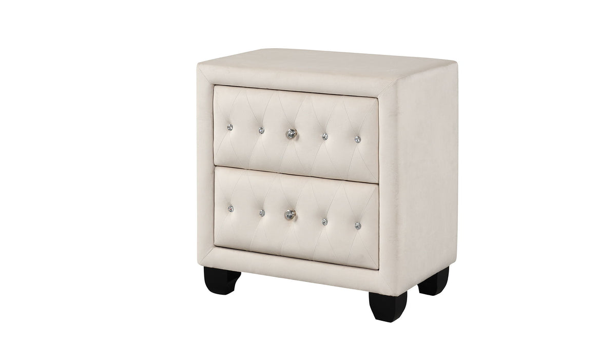 Sophia - 2 Drawer Upholstered Nightstand