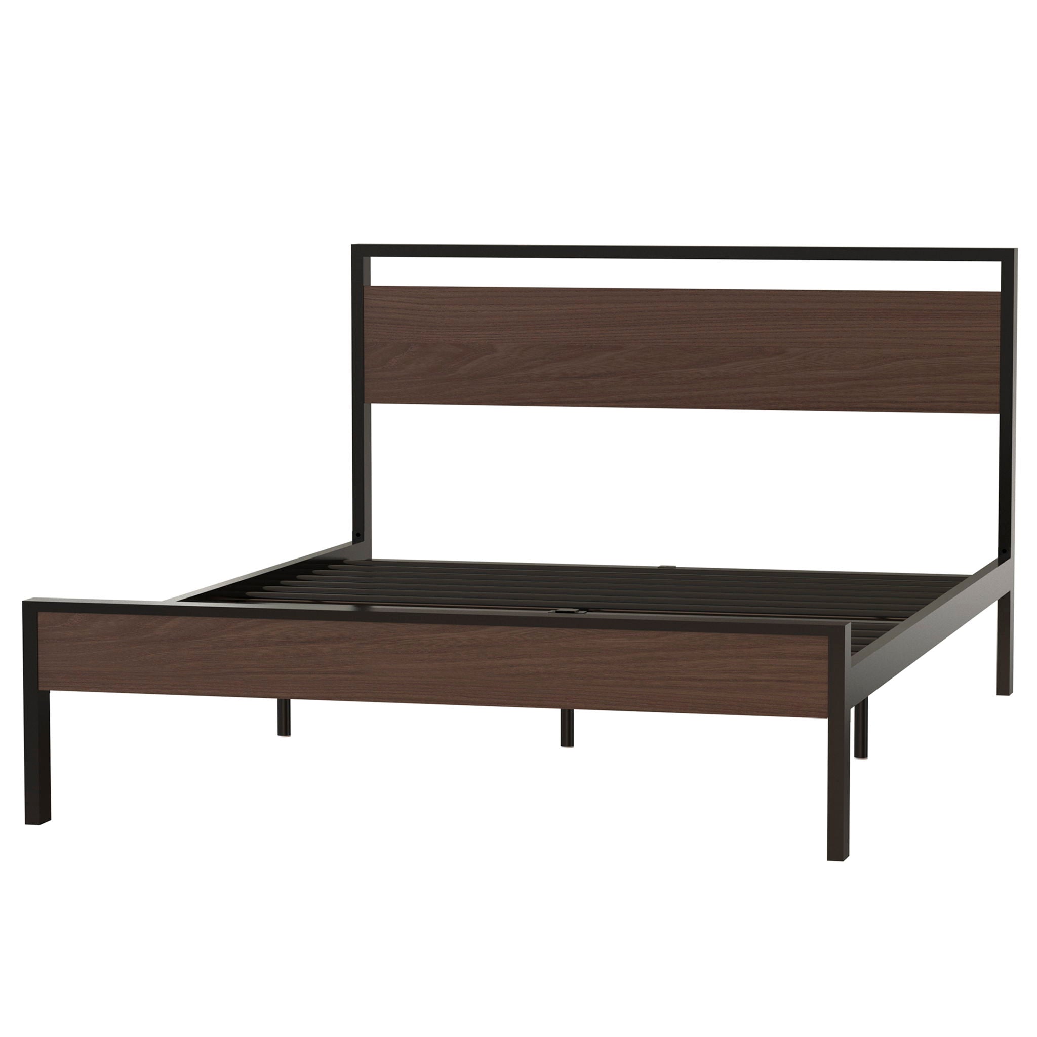 Ceres - Metal Bed With Wood Headboard &amp; Footboard