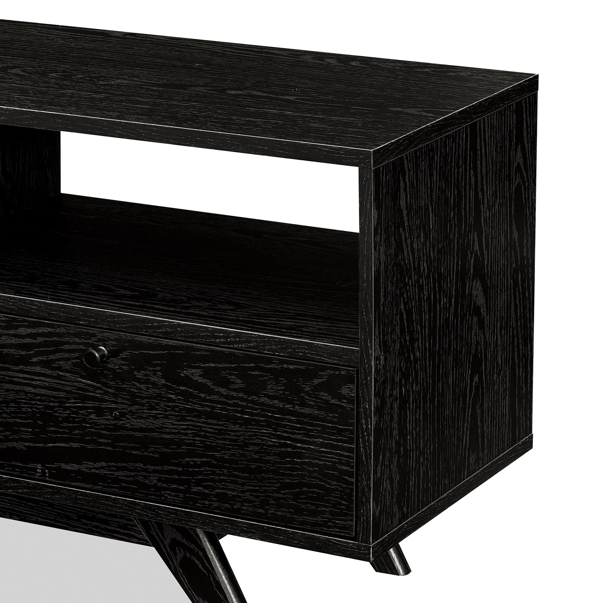 Modern Scandi 3 Door Low Profile TV Stand For TVs Up To 80&quot;