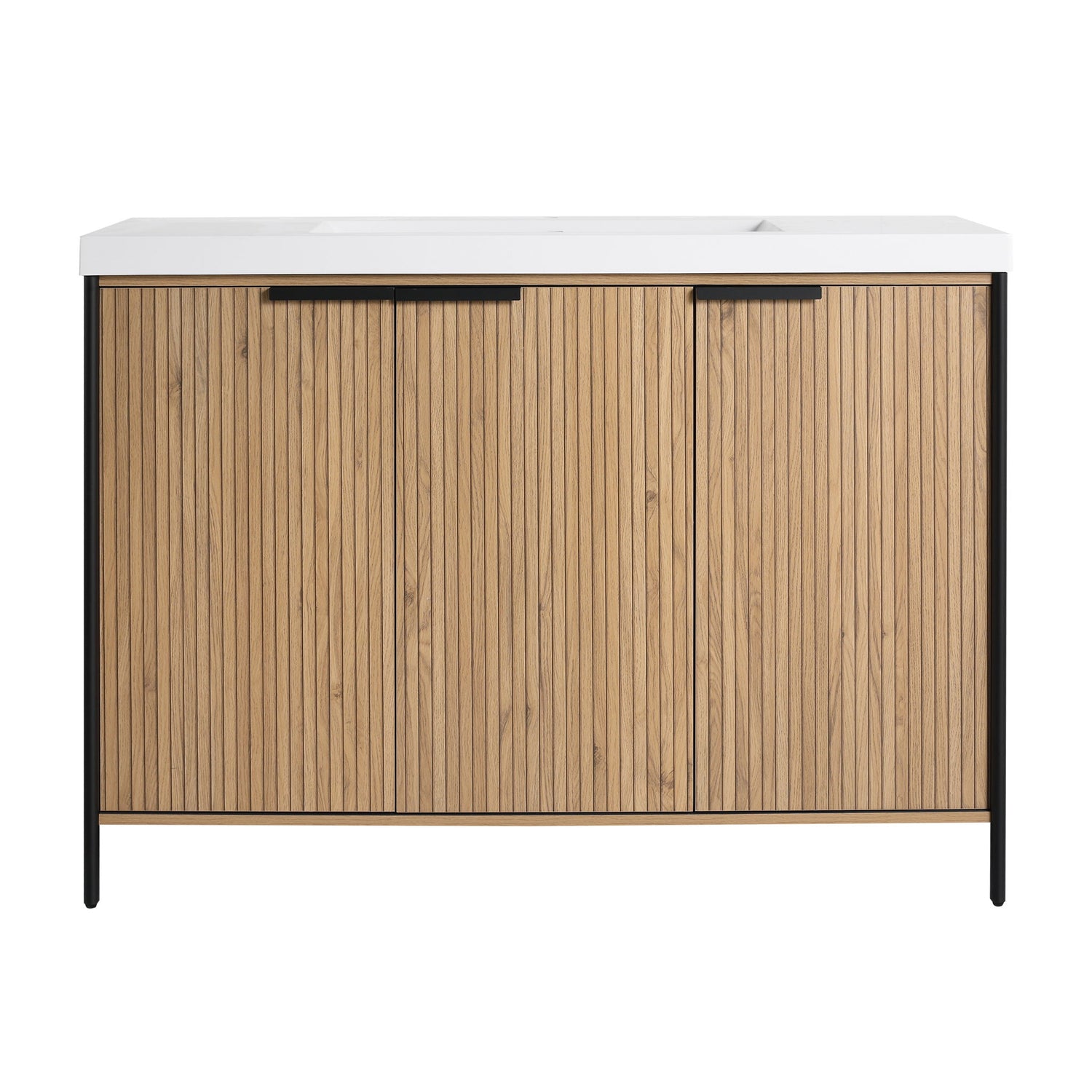 Modern Freestanding Bathroom Vanity With Resin Sink &amp; Soft Close Cabinet Doors