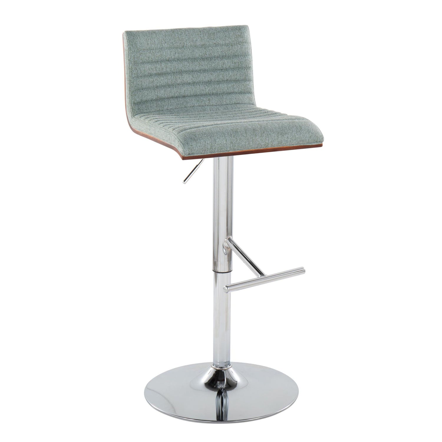 Mason - Contemporary Adjustable Barstool &amp; Swivel With Straight T Footrest (Set of 2)