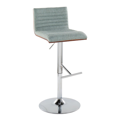 Mason - Contemporary Adjustable Barstool &amp; Swivel With Straight T Footrest (Set of 2)