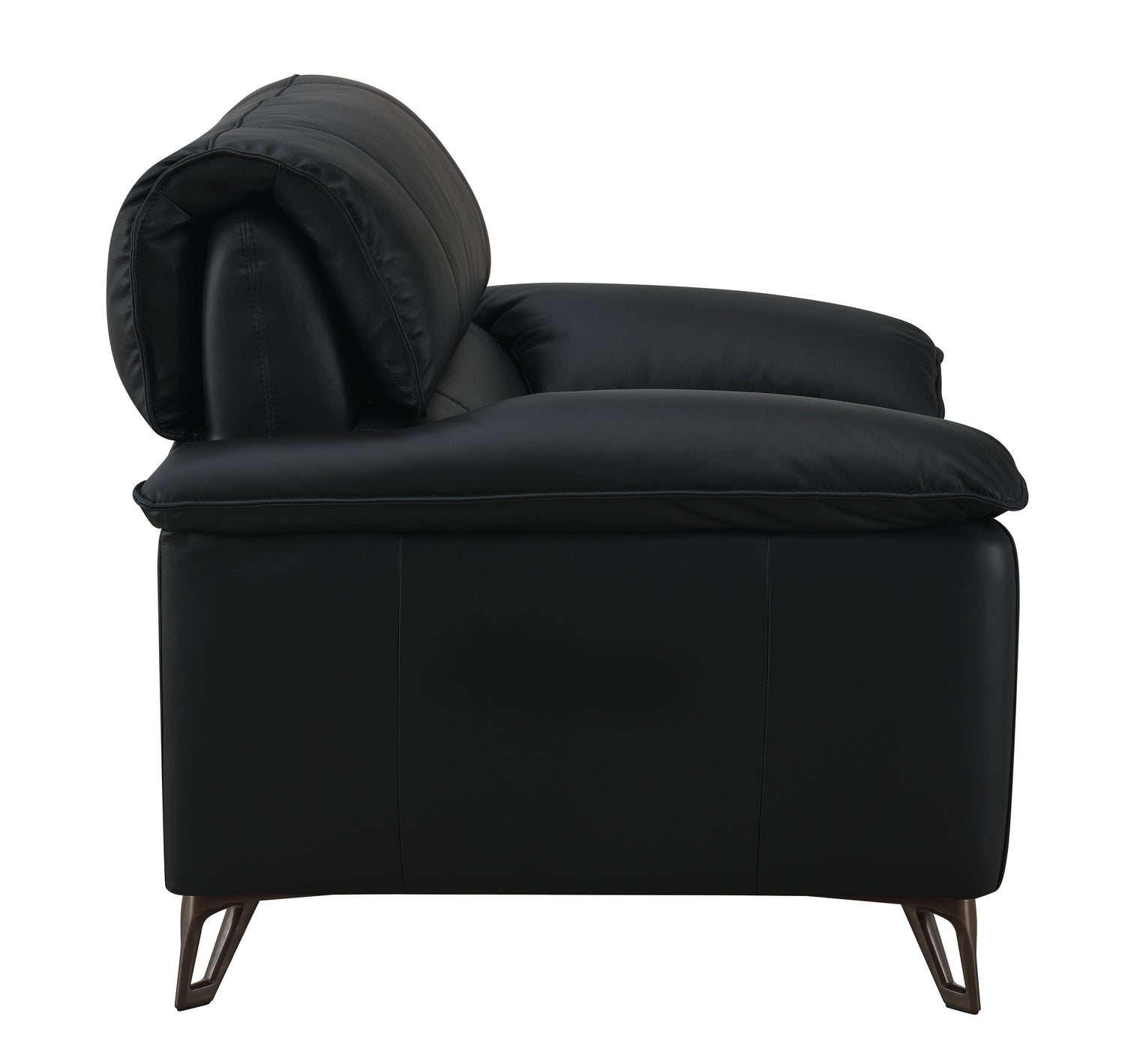 Eilene - Top Grain Leather Chair - Black