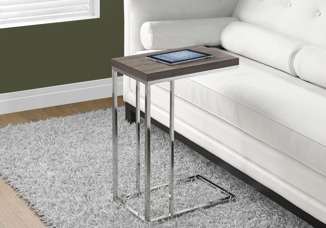 Accent Table, C - Shaped, Tempered Glass, Stylish Design Contemporary &amp; Modern