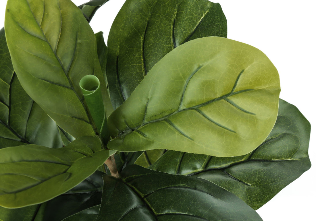 41&quot; Tall, Artificial Plant, Fiddle Tree, Indoor, Faux, Fake, Floor, Greenery, Potted, Real Touch, Decorative - Green / Black