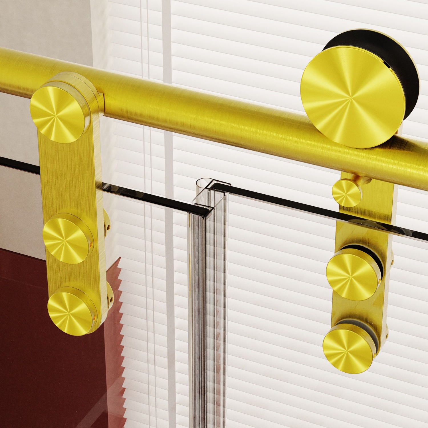 Frameless Single Sliding Shower Doors With Towel Rail &amp; Handle