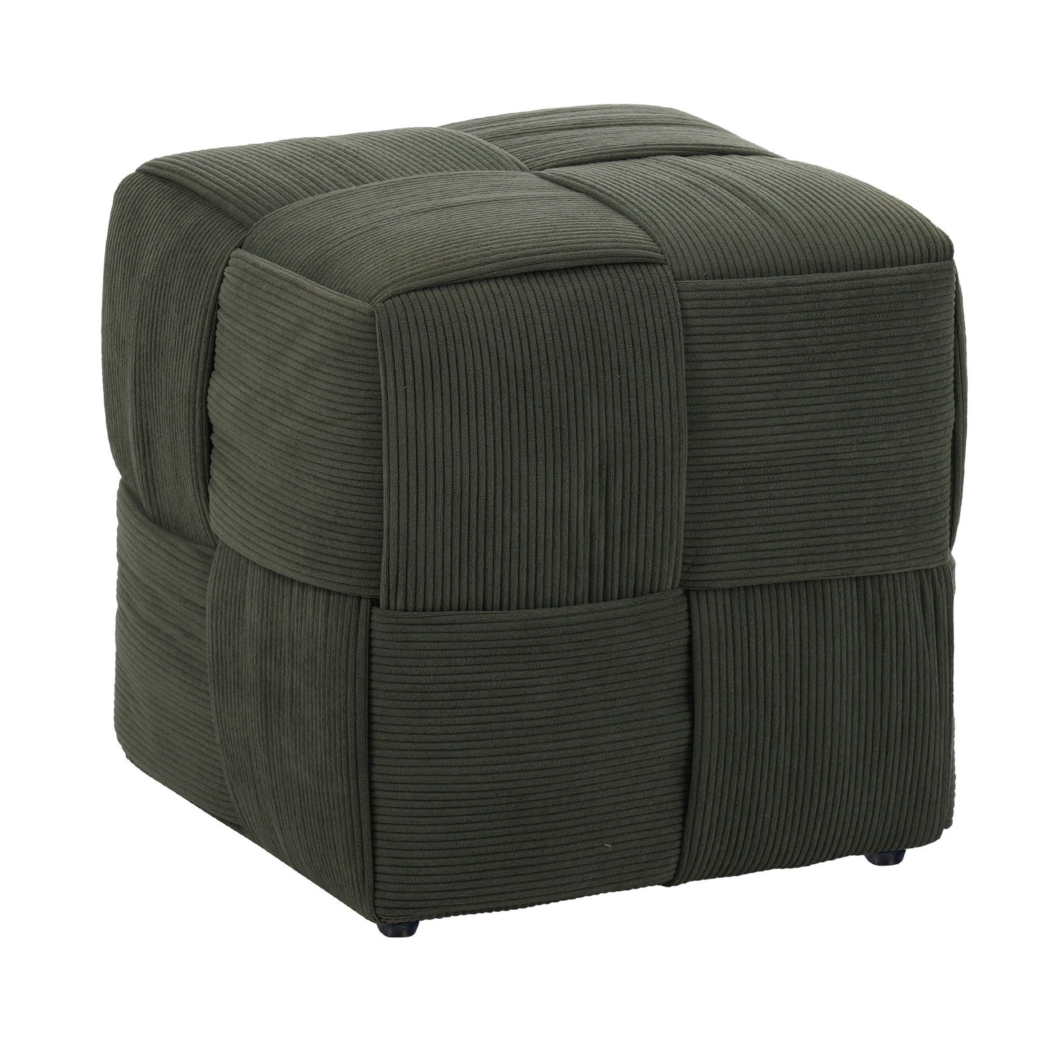 Square Ottoman Foot Rest With Woven Design