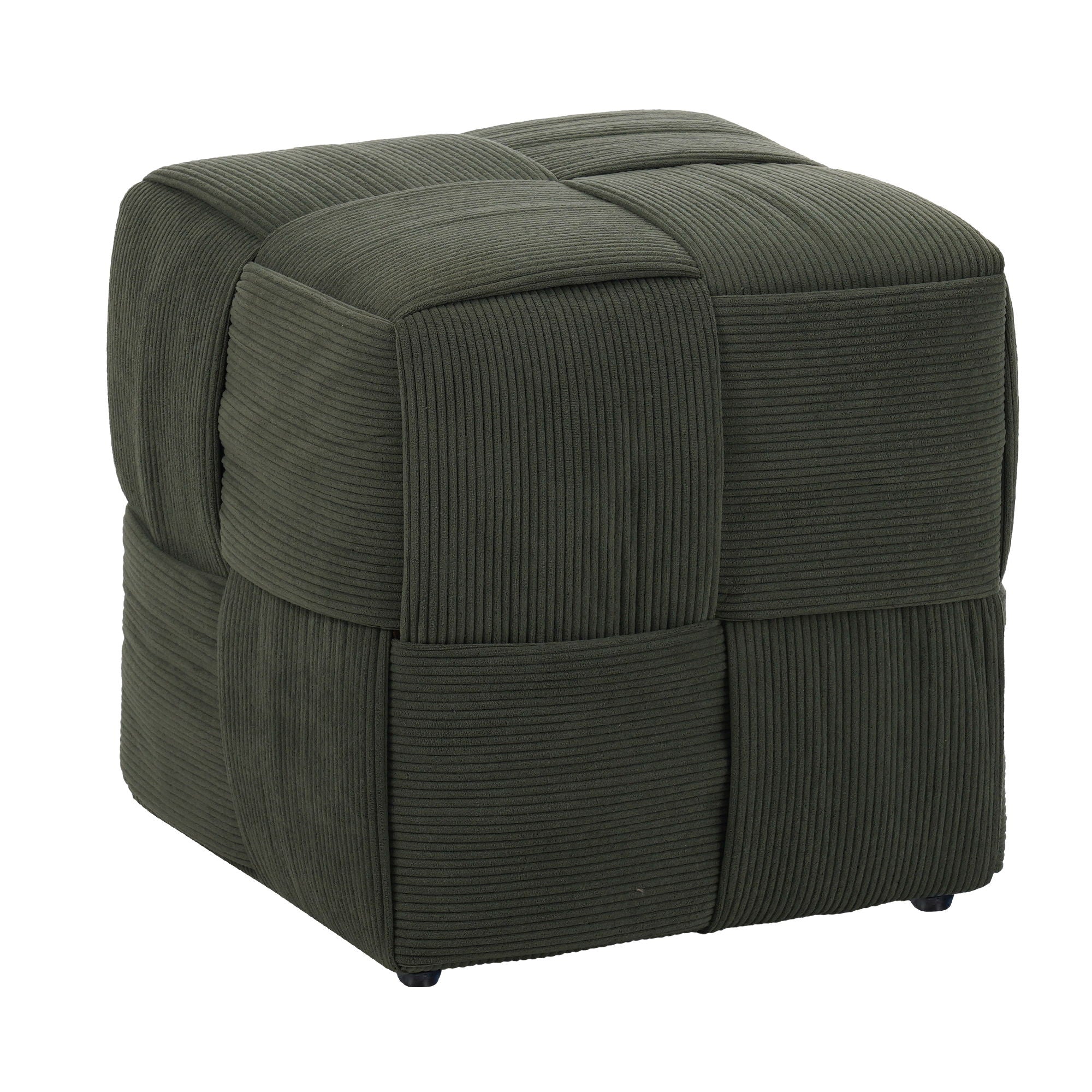 Square Ottoman Foot Rest With Woven Design
