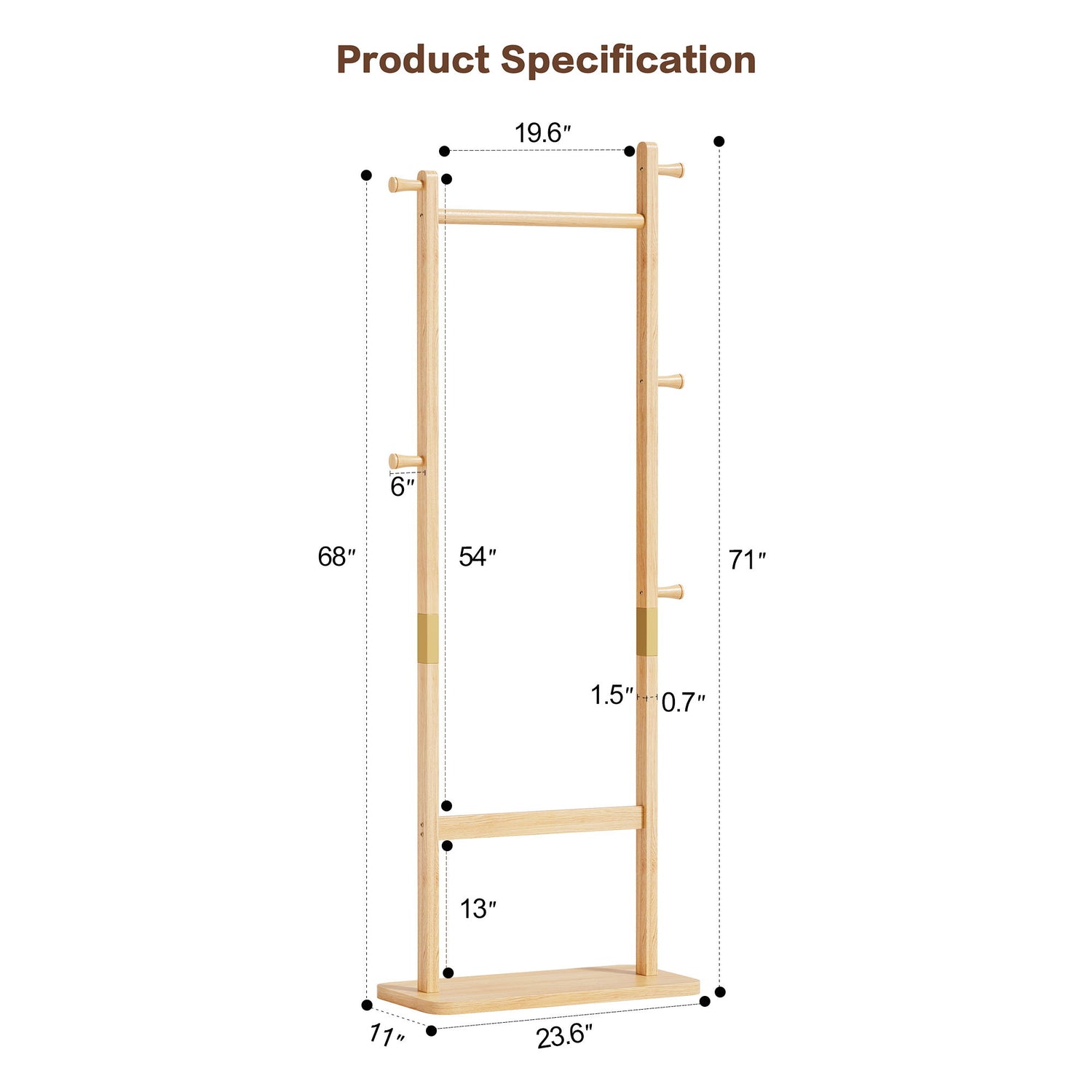 Solid Wood Simple Hat Rack