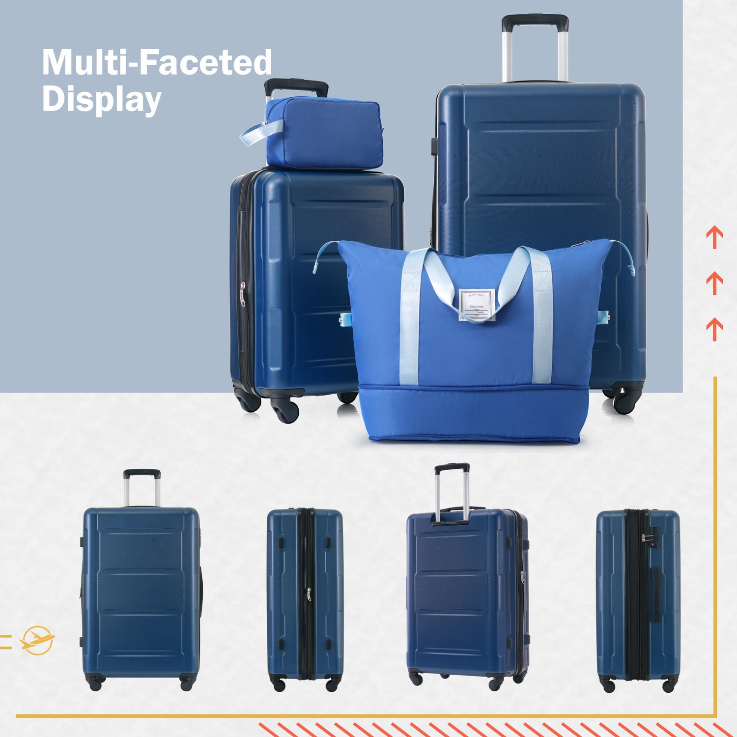 2 Piece Luggage Set With Bags Expanable Spinner Wheels ABS Lightweight Suitcase With Tsa Lock 20&quot; / 28&quot;