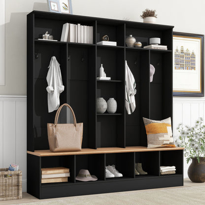 Minimalist Shoe Cabinet With Cube Storage &amp; Shelves