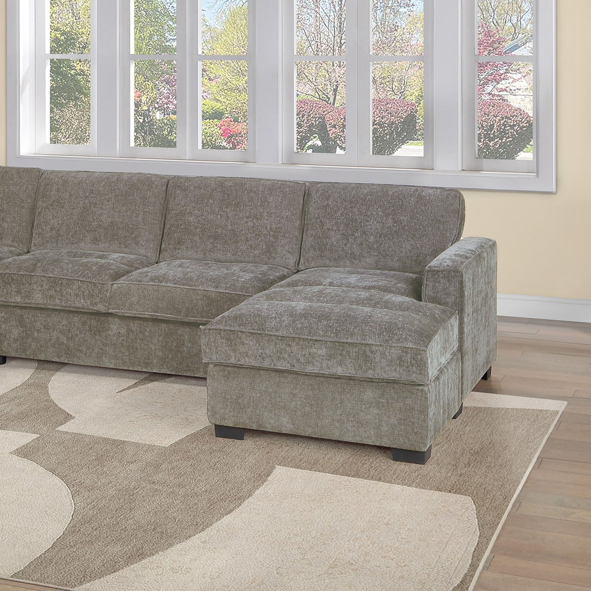 Sectional With RAF Chaise, Armless Loveseat &amp; LAF 1 Arm Chair