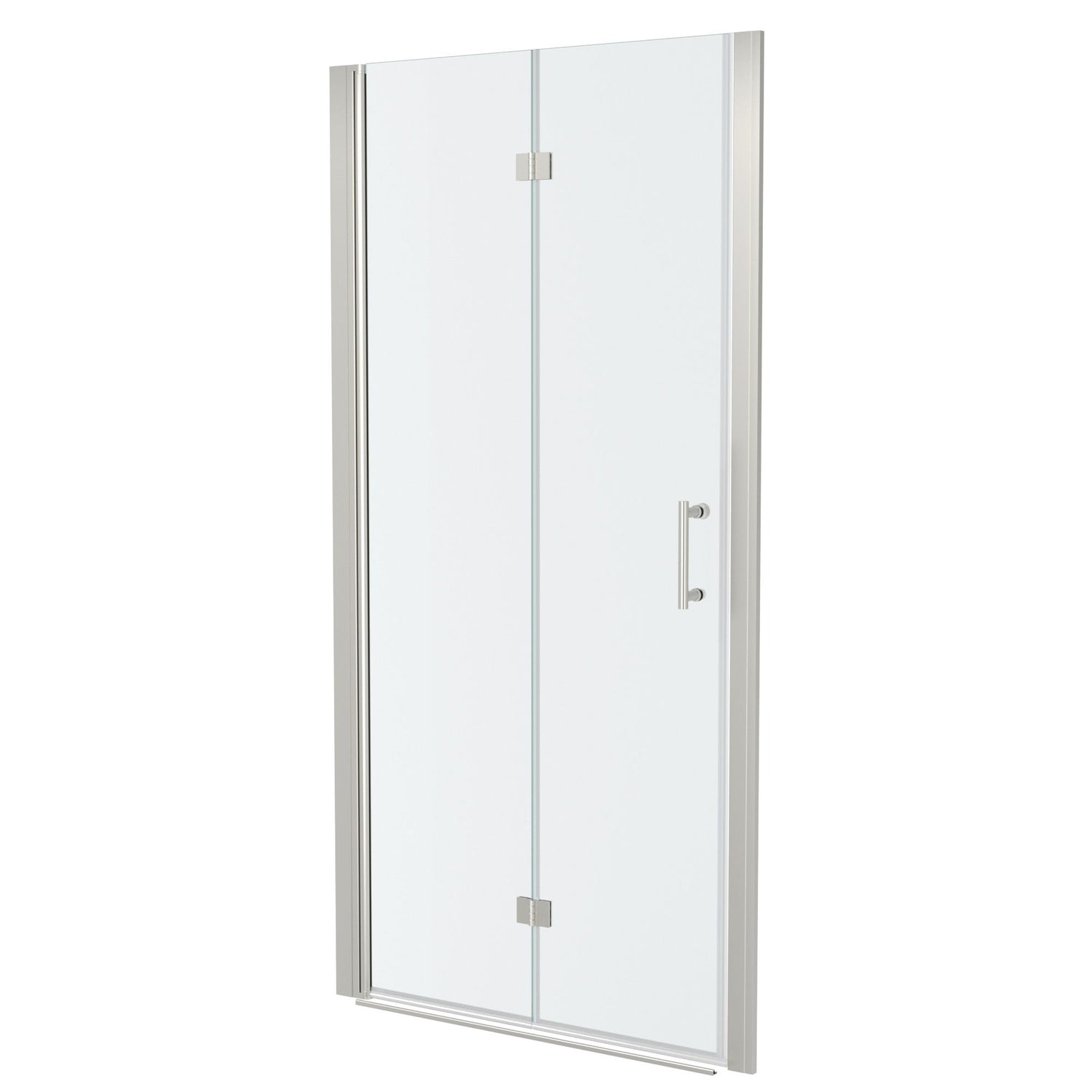 Fold Frameless Shower Door With Tempered Glass