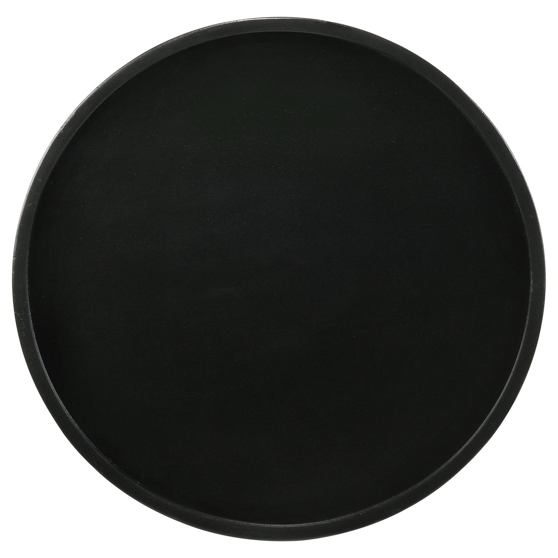 Stain Pedestal Accent Round Table With Lipped Top - Black
