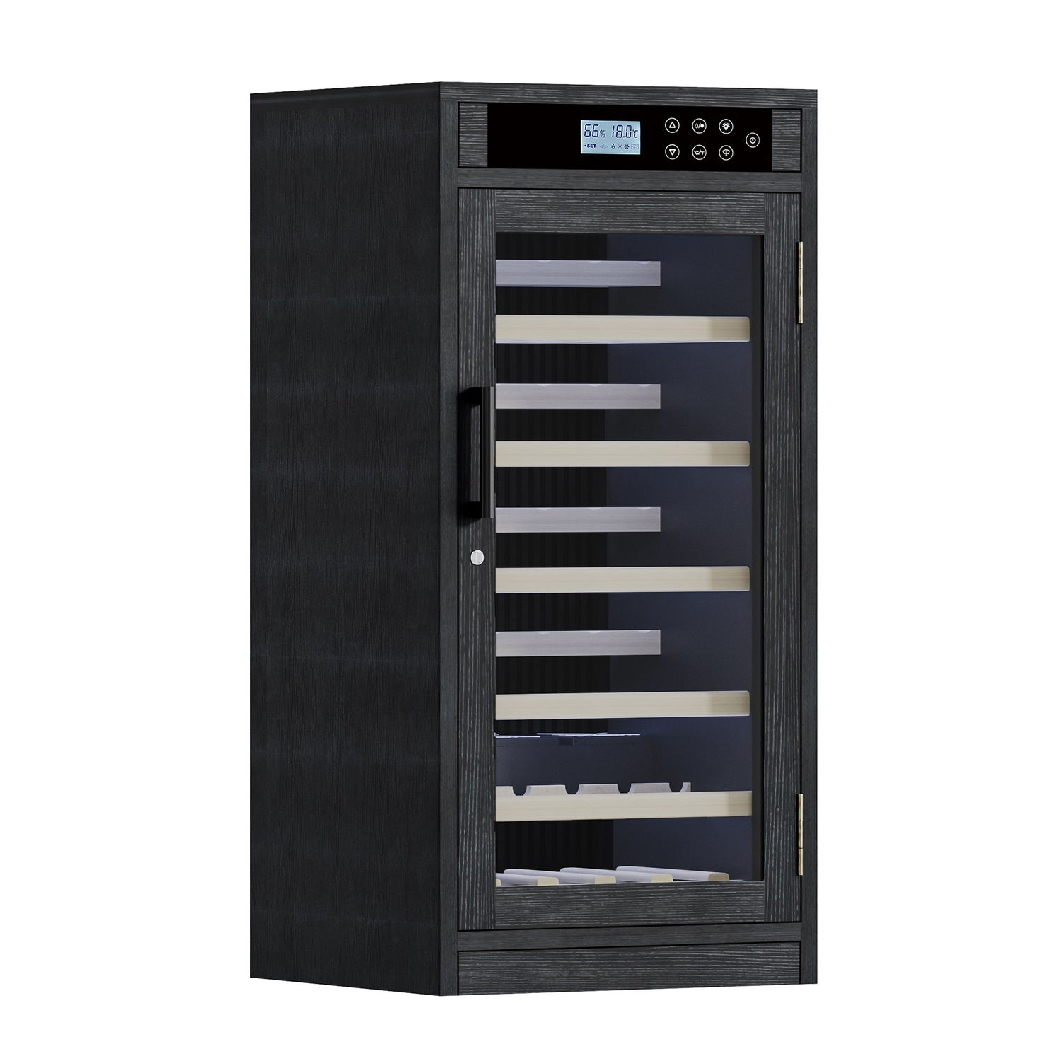 LED Touch Screen Grape Wine Cooler - Black