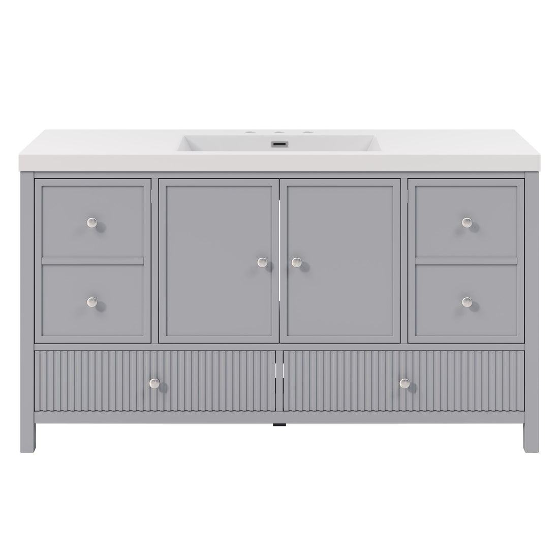 Bathroom Vanity With Separate Sink, Soft Close Doors And 4 Drawers