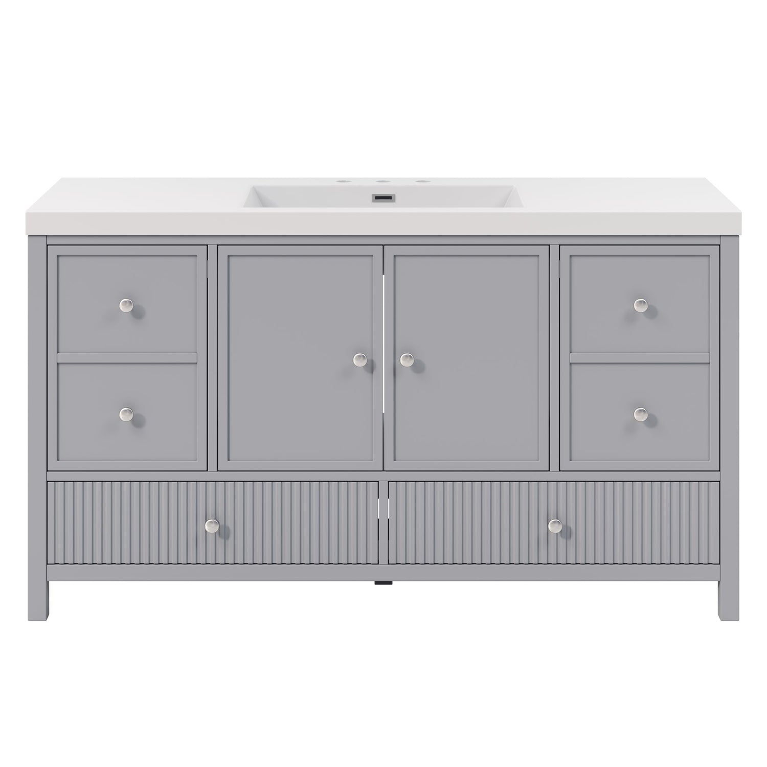 Bathroom Vanity With Separate Sink, Soft Close Doors And 4 Drawers