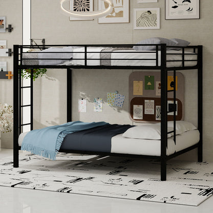 Bunk Bed For Kids, Convertible Frame With Ladders &amp; Guardrail