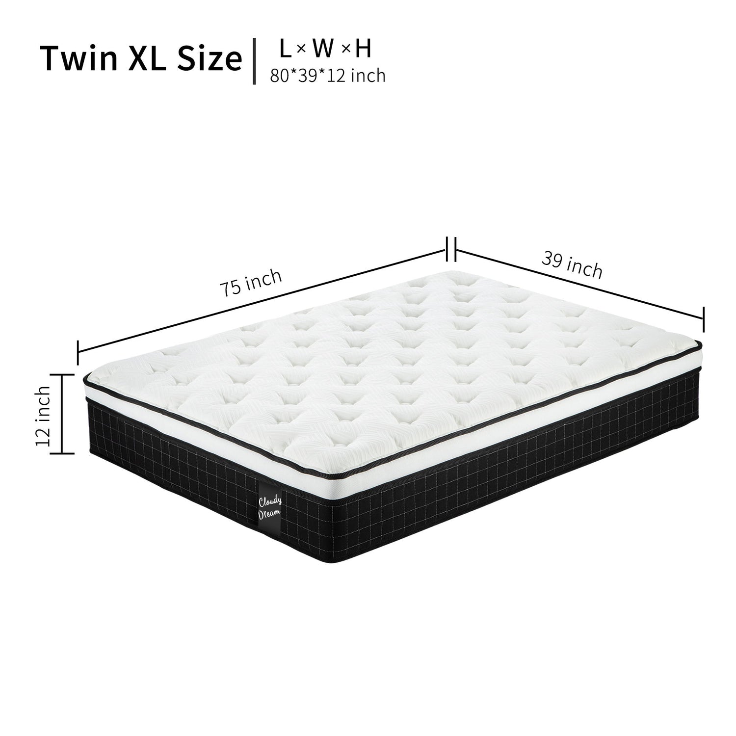 12&quot; Hybrid Mattress With Individual Pocket Spring, Comortable Memory Foam