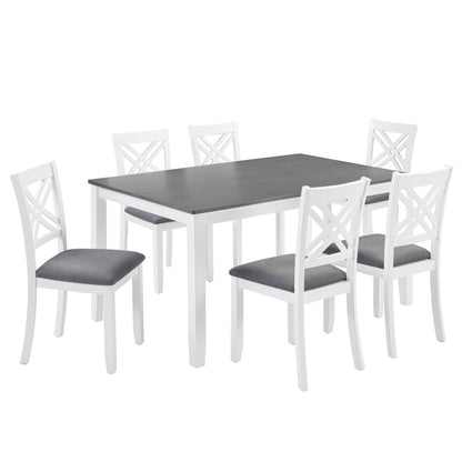 Kitchen Dining Set, Rectangular Dining Table &amp; Upholstered Chairs