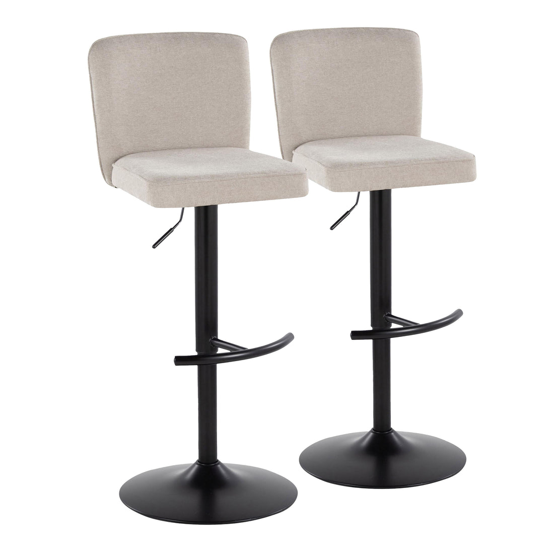 Henry - Contemporary Adjustable Barstool &amp; Swivel With Rounded T Footrest (Set of 2)