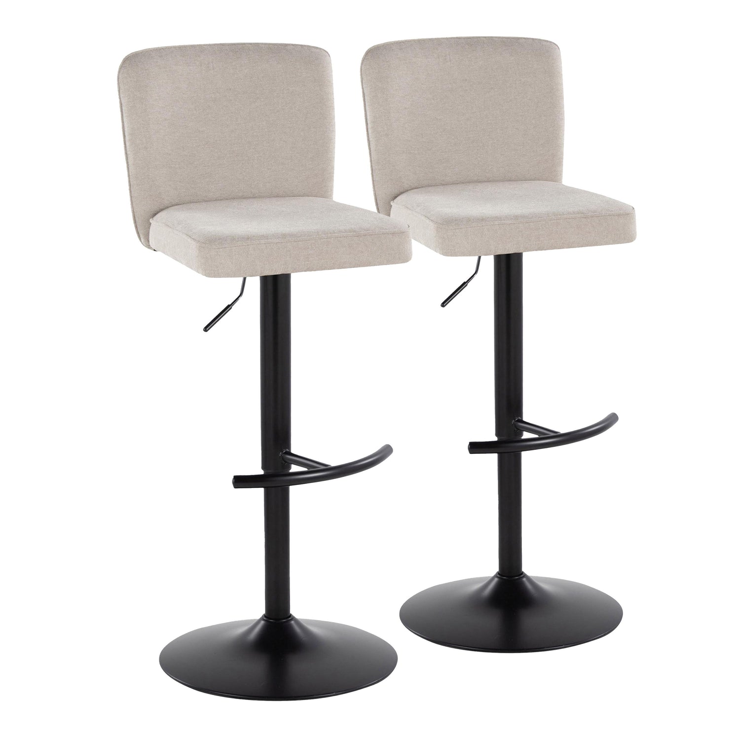 Henry - Contemporary Adjustable Barstool &amp; Swivel With Rounded T Footrest (Set of 2)
