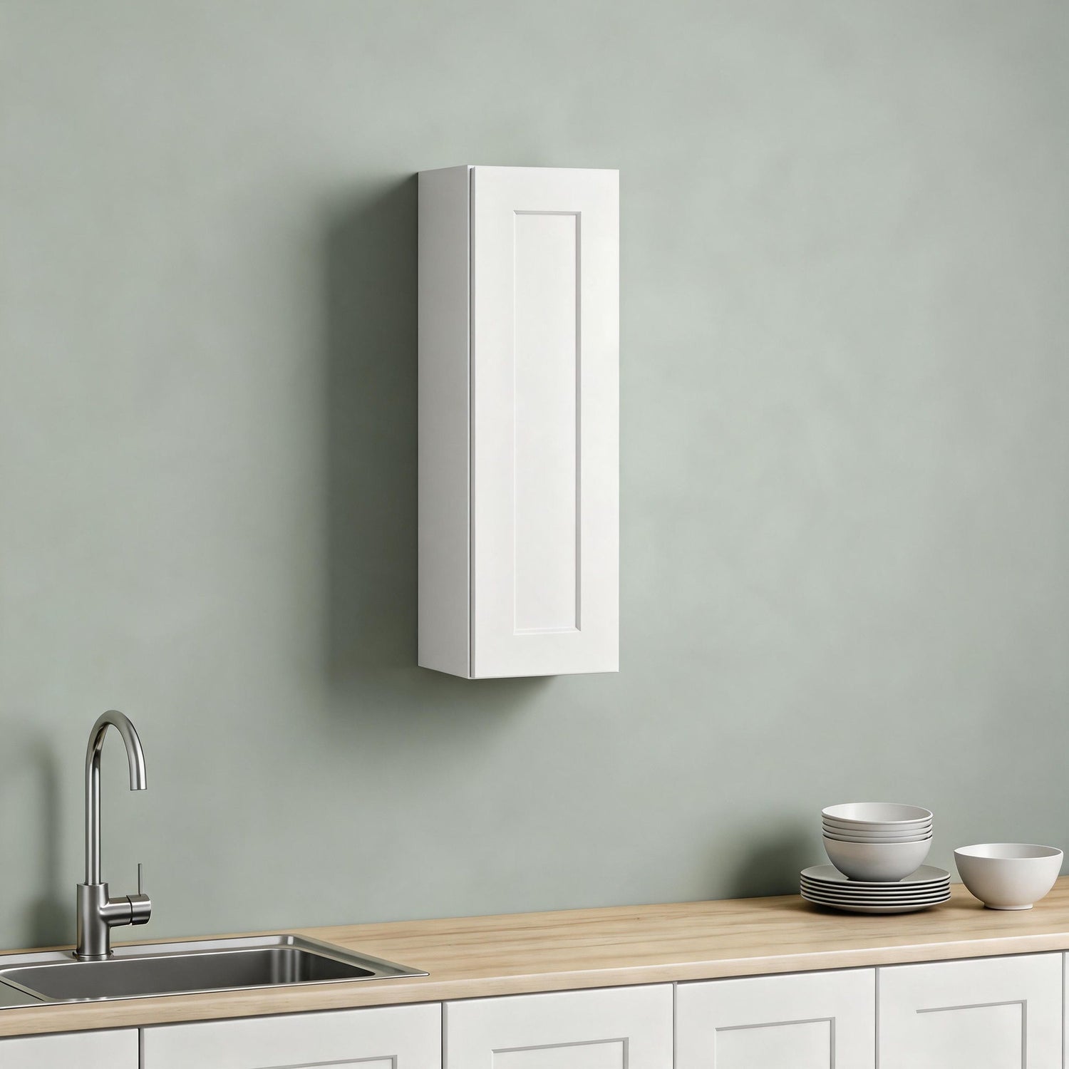 Shaker Wall Cabinet With 2 Adjustable Shelves