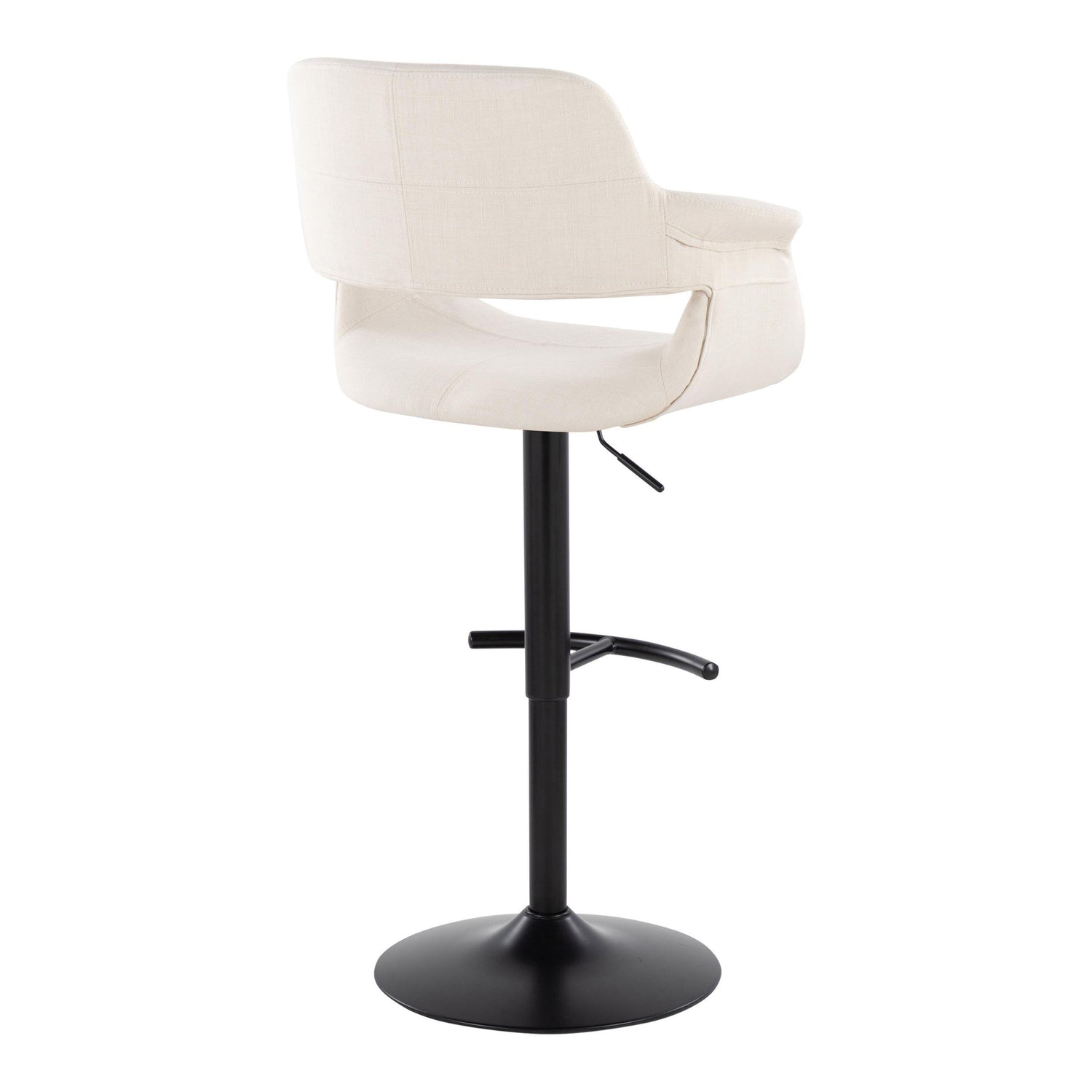 Vintage Flair - Mid Century Modern Adjustable Barstool With Swivel &amp; Rounded T Footrest (Set of 2)