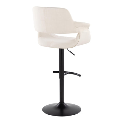 Vintage Flair - Mid Century Modern Adjustable Barstool With Swivel &amp; Rounded T Footrest (Set of 2)