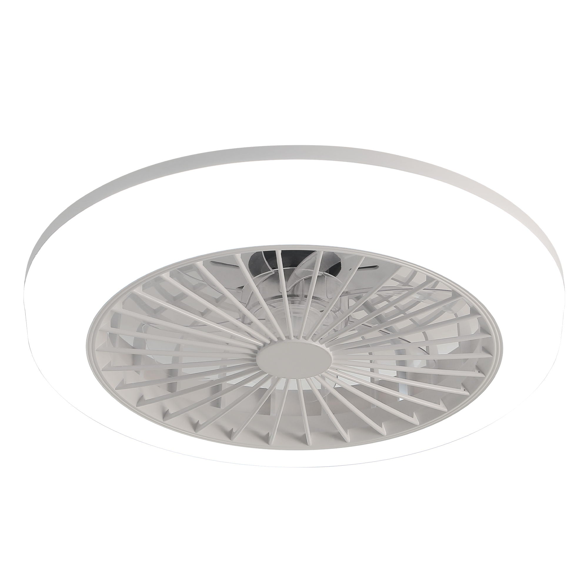 Bladeless Ceiling Fan With Light And Remote Control - White