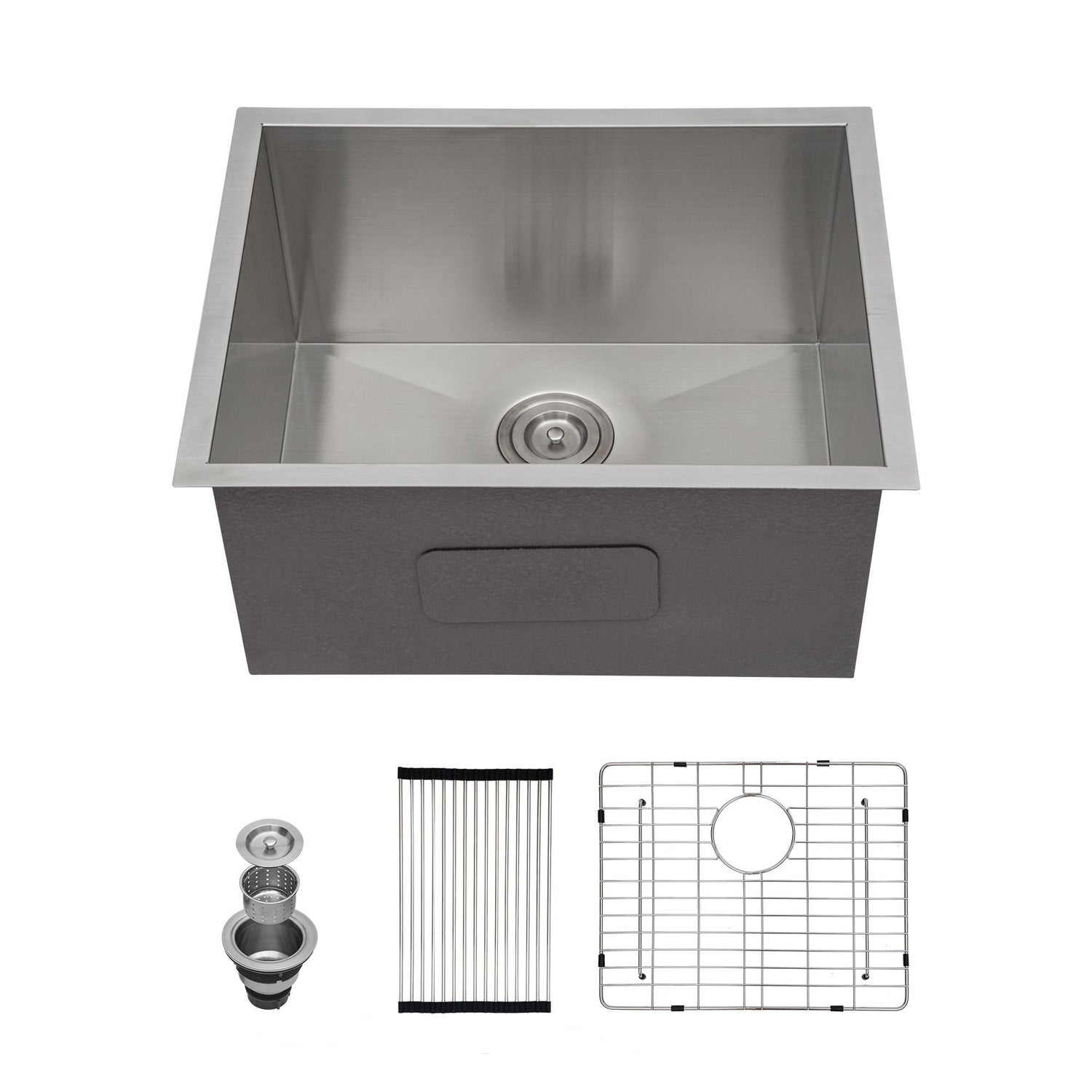 Modern Undermount Stainless Steel Kitchen Sink 16 Gauge, Deep Single Bowl