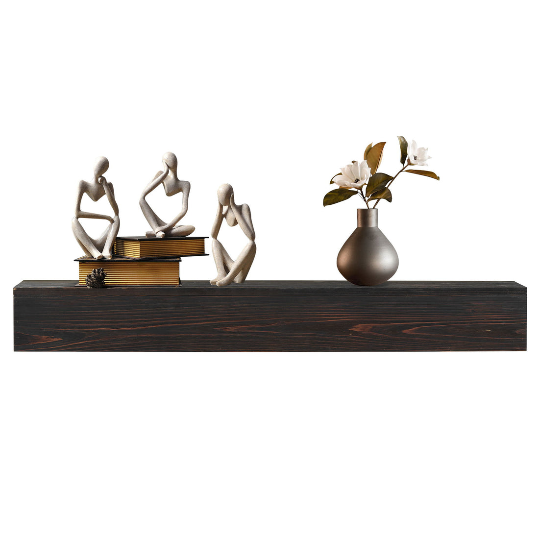 Rustic Wood Fireplace Mantel, Wall-Mounted &amp; Floating Shelf For Home Decor