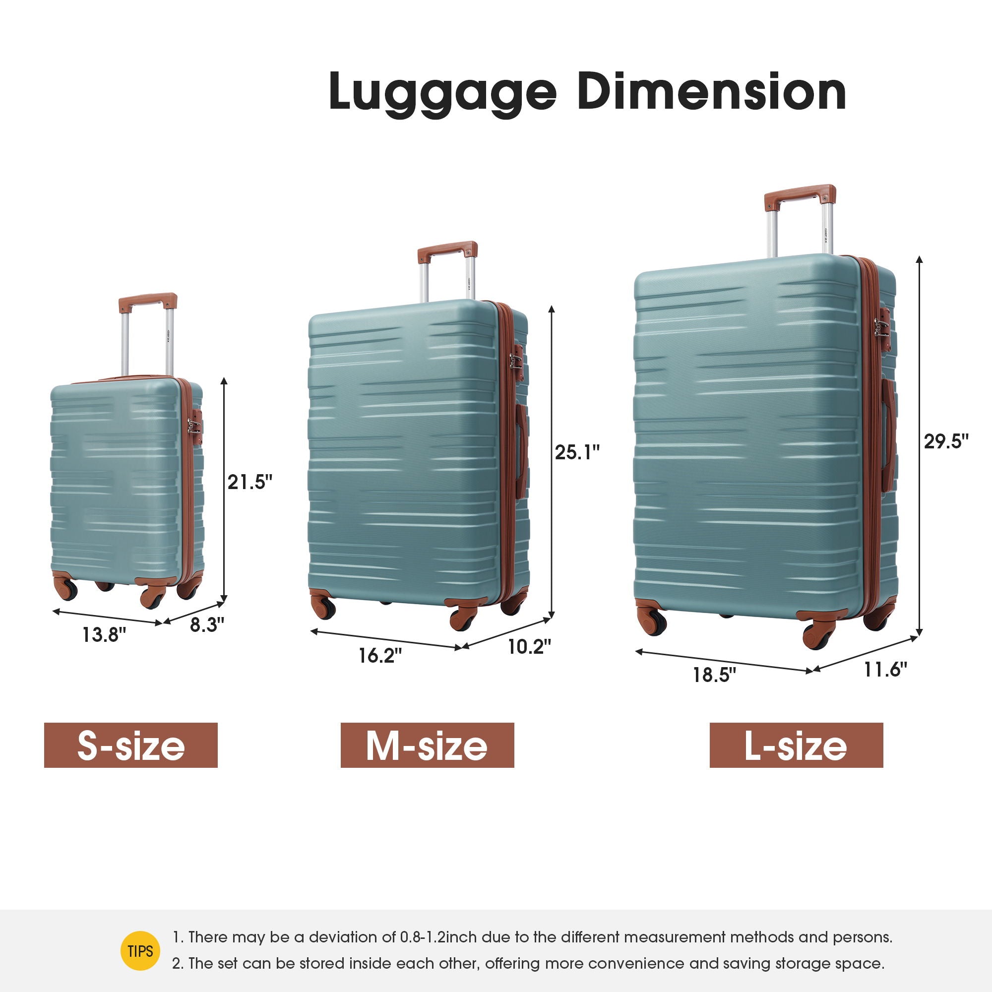 Hardshell Luggage Sets 3 Pieces Spinner Suitcase With Tsa Lock Lightweight 20&quot; 24&quot; 28&quot;
