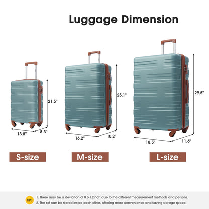 Hardshell Luggage Sets 3 Pieces Spinner Suitcase With Tsa Lock Lightweight 20&quot; 24&quot; 28&quot;