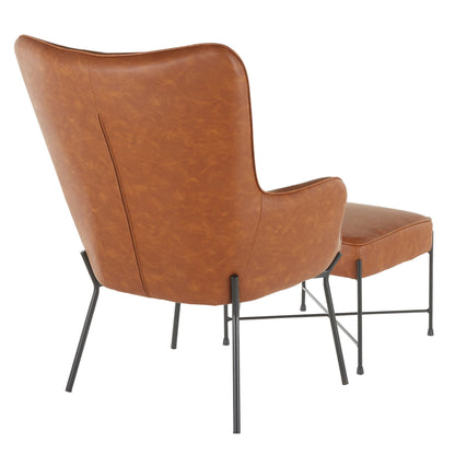 Izzy - Industrial Lounge Chair &amp; Ottoman Set