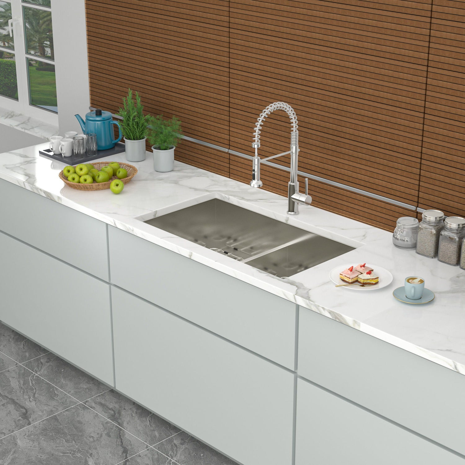 Modern Double Bowl Undermount Sink Design With 10&quot; Deep Basins
