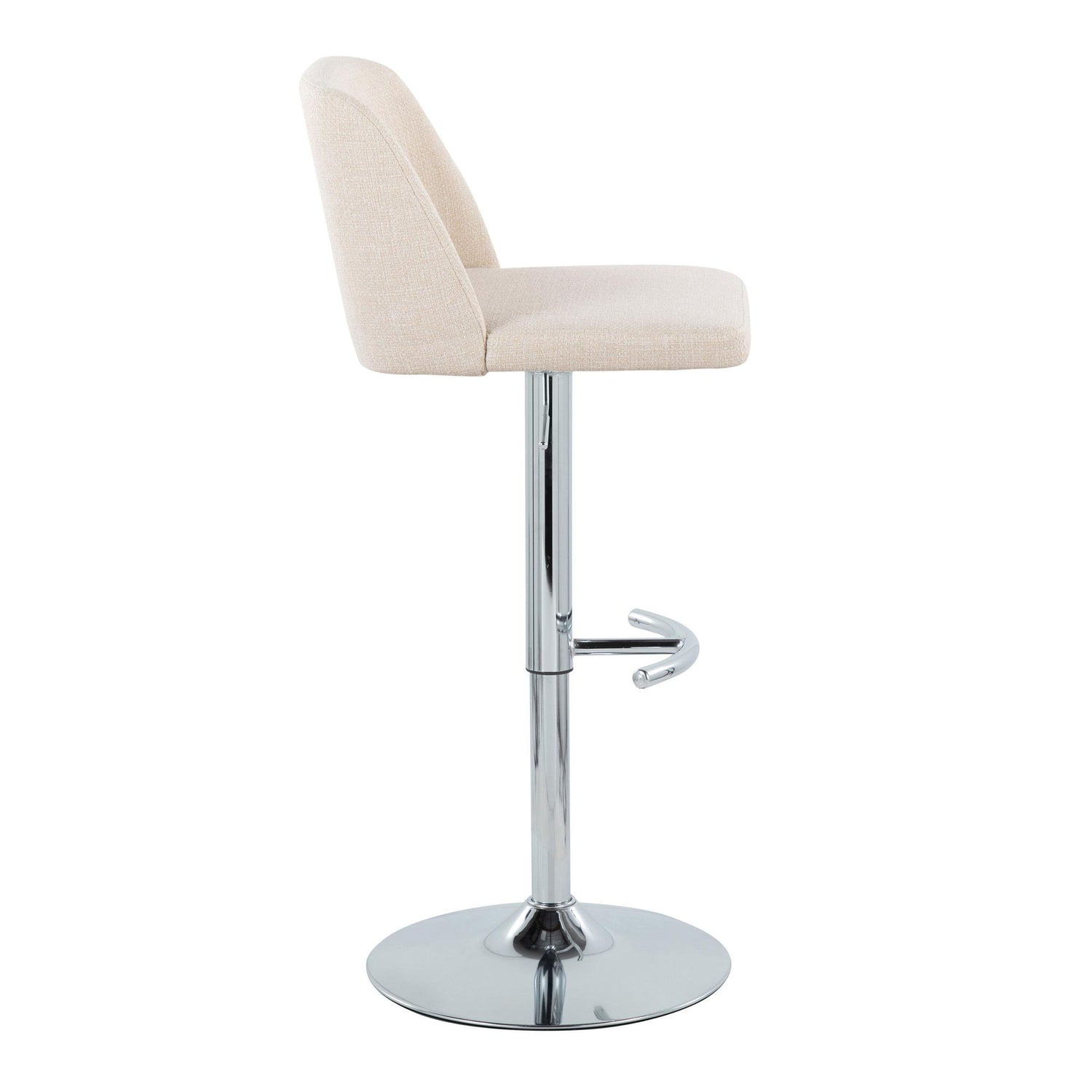 Toriano - Contemporary Adjustable Barstool With Swivel &amp; Rounded T Footrest (Set of 2)