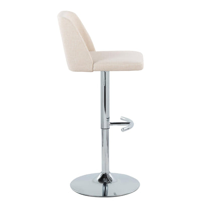 Toriano - Contemporary Adjustable Barstool With Swivel &amp; Rounded T Footrest (Set of 2)