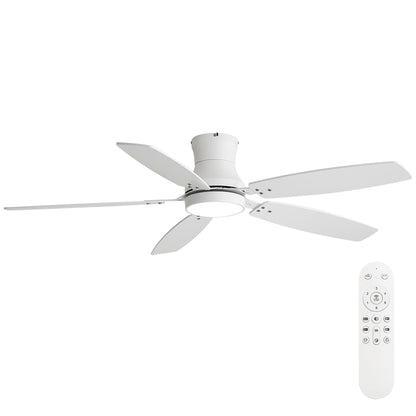 42" Ceiling Fan With Light, Tri Color Dimmable, DC Motor, 5 Blades